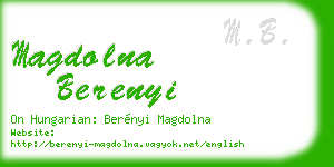 magdolna berenyi business card